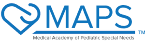 A green and blue logo for the academy of pediatrics.