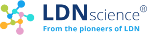A green banner with blue letters on it.